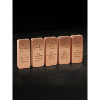 5 x 1kg (11 lb Total) Solid Copper Bars – 99.9% Fine Copper, Quality Certified