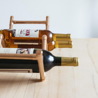 Handcrafted Copper Wine Rack | Handmade Minimalist Wine Holder