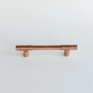 Industrial Copper Handle with Plate | Handmade Solid Copper Pull with Backplate