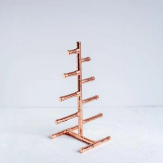 Handcrafted Copper Pipe Christmas Tree - Modern Minimalist Copper New Year Xmas Decor 170 mm x 300 mm