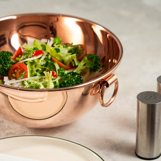 Handmade Copper Salad Bowl, 100% Solid Hammered Copper Serving Bowl