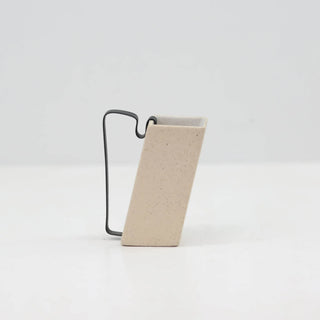 Hic Ceramics Rectangular Small Stoneware Mug with Removable Stainless Steel Handle