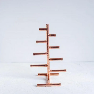 Handcrafted Copper Pipe Christmas Tree - Modern Minimalist Copper New Year Xmas Decor 170 mm x 300 mm