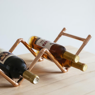 Handcrafted Copper Wine Rack | Handmade Minimalist Wine Holder