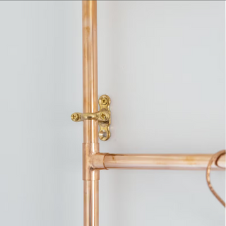 Handcrafted Copper Wall-Mounted Organizer with S-Hooks – Industrial-Style Hanging Rack