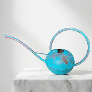 Pevná měděná konev na zahradu | Ručně vyráběná měděná nádoba na květináče 2000ml | Model s dlouhým výtokem