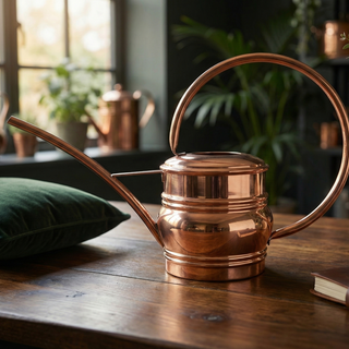Solid Pure Copper Watering Can for Garden | Handmade Copper Planter Vessel 2000ml | Long Spout Model