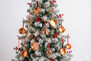 Handmade Copper Dollhouse Ladle Toy & Copper Xmas Tree & Christmas Ornament