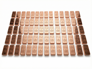 4 x 1 Kg 99.9% Pure Copper Bars - Solid Fine Copper Bar Set