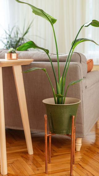 Handcrafted Pure Copper Flower Stand – Handmade Solid Copper Rustic Plant Holder