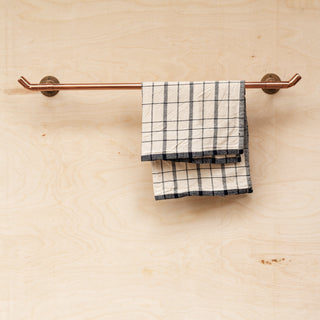 Industrial Copper Wall-Mounted Towel Rail