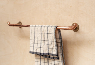 Industrial Copper Wall-Mounted Towel Rail