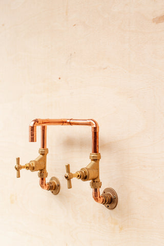 Industrial Copper Faucet with Dual Brass Valves