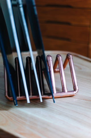 Handcrafted Copper Vinyl Record Stand - Stylish Minimalist LP Holder