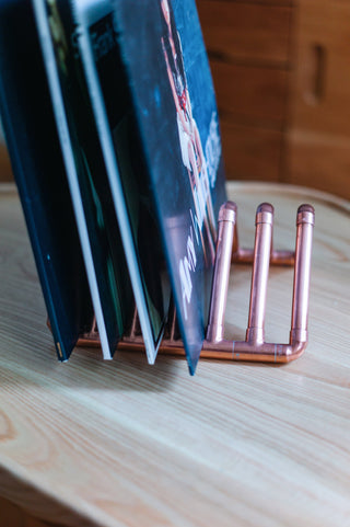Handcrafted Copper Vinyl Record Stand - Stylish Minimalist LP Holder