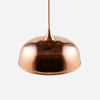 Handmade Dark Copper Dome Pendant Light with Customizable Accessories - Alfiq's Store