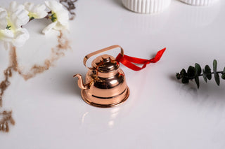 Handcrafted Miniature Copper Kettle – Tiny Dollhouse Teapot & Festive Ornament (2") - Alfiq's Store