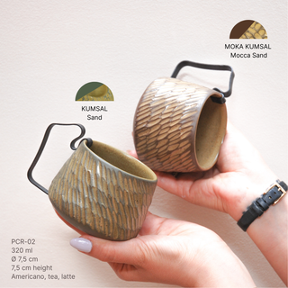 Hic Ceramics Medium Cup Recif — Handcrafted Stoneware Cup with Removable Handle