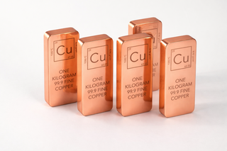 4 x 1 Kg 99.9% Pure Copper Bars - Solid Fine Copper Bar Set