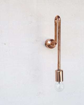 Curved Copper Wall Light – Minimal Form with Industrial Soul