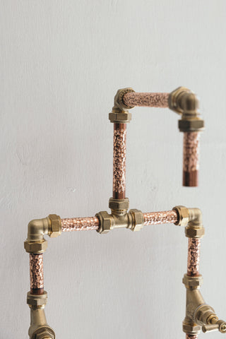 Handcrafted Industrial Solid Copper and Brass Faucet