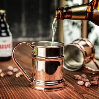 Handcrafted Copper Beer Tankards – Set Of Two, Copper Glasses Collection - Alfiq's Store