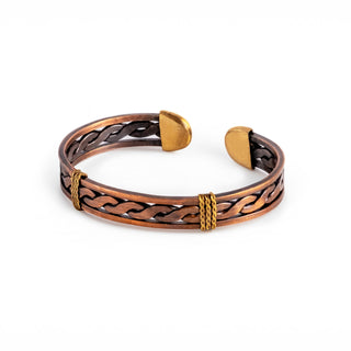 Handmade Adjustable Solid Copper & Brass Cuff Bracelet, Color Mocha Mouse - Alfiq's Store