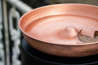 Handmade Solid Copper Bird Bath Bowl | Hammered 100% Pure Copper Bird Feeder | Copper Yard Art Ornament 10" x 10" - Alfiq's Store