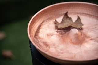 Handmade Solid Copper Bird Bath Bowl | Hammered 100% Pure Copper Bird Feeder | Copper Yard Art Ornament 10" x 10" - Alfiq's Store