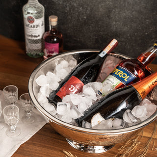 Handmade Hammered Copper Champagne Bowl & Copper Ice Bucket, Color Chrome - Alfiq's Store