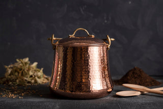Handmade Solid Copper Canister with Lid | Coffee Tea Flour Food Safe Storage Box | Vintage Copper Jar - Alfiq's Store