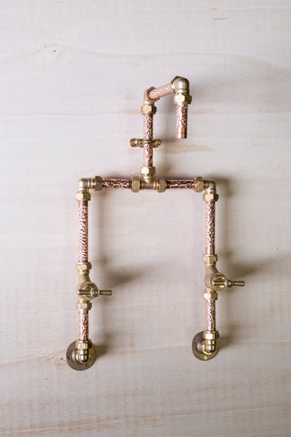 Handcrafted Industrial Solid Copper and Brass Faucet