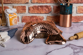 Handmade Copper Fish Cake Mold – Decorative Bakeware & Elegant Kitchen Art Piece - Alfiq's Store
