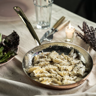 Handcrafted Hammered Copper Frying Pan – Premium Cookware with Brass Handle - Alfiq's Store