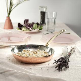 Handcrafted Hammered Copper Frying Pan – Premium Cookware with Brass Handle - Alfiq's Store