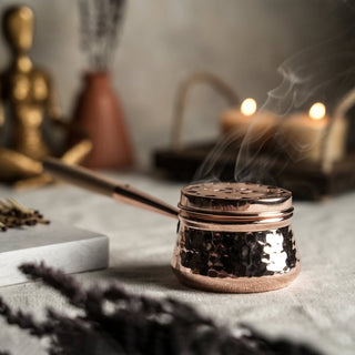 Zen Handcrafted Hammered Copper Incense Burner, Color Solid Copper - Alfiq's Store
