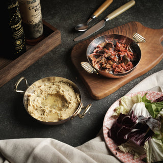 Handcrafted Copper Pan with Fish - Shaped Brass Handles – Traditional Turkish Sahan - Alfiq's Store