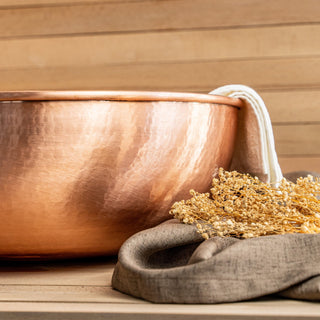 Handmade Dark Copper Pedicure Bowl – Luxurious Foot Soaking Bath for Spa & Home - Alfiq's Store