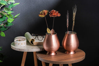 Copper Rose Set in Elegant Copper Vase | Unique Handmade Copper Anniversary Gift - Alfiq's Store
