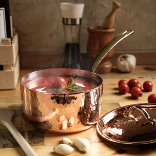 Handmade Copper Saucepan with Lid – Premium Cookware for Gourmet Cooking (2.5L) - Alfiq's Store