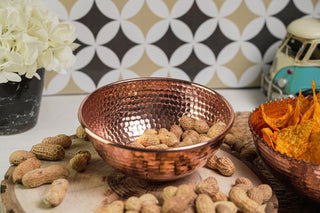 Handcrafted Solid Copper Snack Bowl – Elegant Serving Dish & Decorative Accent - Alfiq's Store