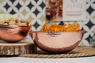Handcrafted Solid Copper Snack Bowl – Elegant Serving Dish & Decorative Accent - Alfiq's Store