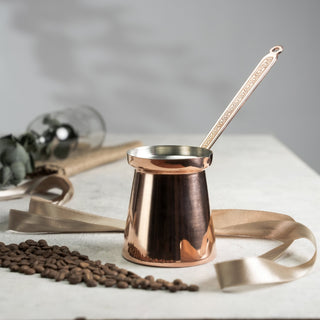Handmade Copper Turkish Coffee Pot, Traditional Cezve for Authentic Brewing - Alfiq's Store