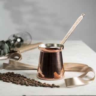 Handmade Copper Turkish Coffee Pot, Traditional Cezve for Authentic Brewing - Alfiq's Store