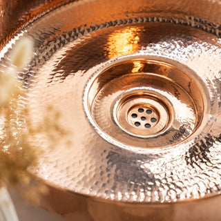 Handmade Pure Copper Vessel Sink – Hammered Bathroom & Kitchen Basin - Alfiq's Store