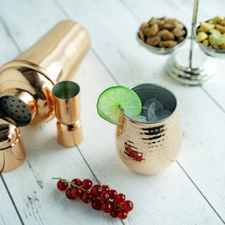 Set of Two Hand - Hammered Copper Glasses – 450ml Stemless Drinkware - Alfiq's Store
