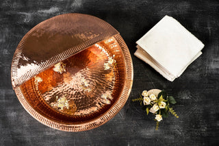 Handmade Solid Copper Foot Bath with Removable Footrest – Luxury Spa & Detox Soaking Basin - Alfiq's Store