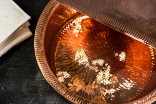 Handmade Solid Copper Foot Bath with Removable Footrest – Luxury Spa & Detox Soaking Basin - Alfiq's Store