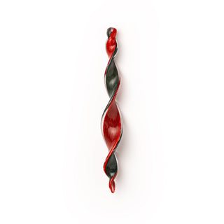 Hand - Blown Twisted Glass Tree Decoration – Elegant Red - Green Icicle Ornament - Alfiq's Store