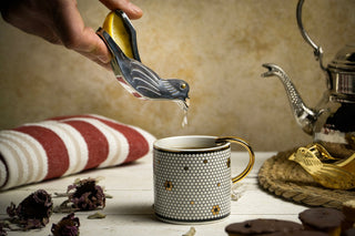 Handcrafted Bird Lemon Slice Squeezer | Handmade Vintage 14k Gold Plated Fruit Slice Juicer 120 x 40 x 30 mm - Alfiq's Store